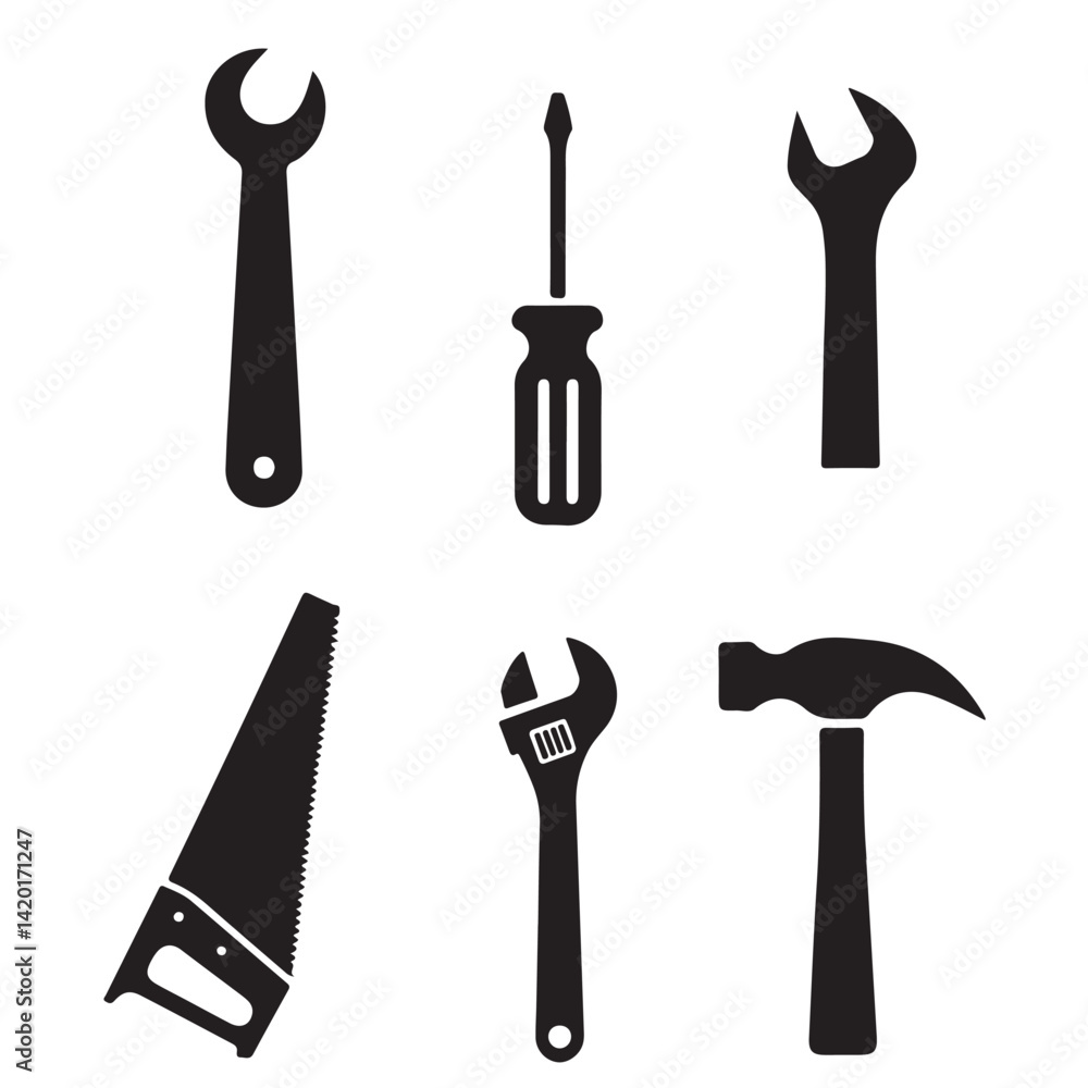 set of tools vector. tool, hammer, tools, wrench, pliers, screwdriver, set of tools vector. tool, hammer, tools, wrench, pliers, screwdriver,