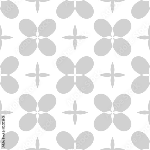 Seamless pattern designed in abstract style and gray color on white background