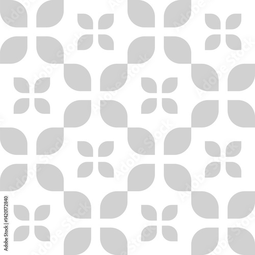 Seamless pattern designed in abstract style and gray color on white background