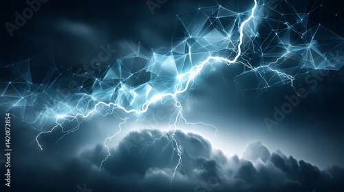 Wallpaper Mural Spectacular lightning show, electric night sky illuminated by dramatic flashes Torontodigital.ca