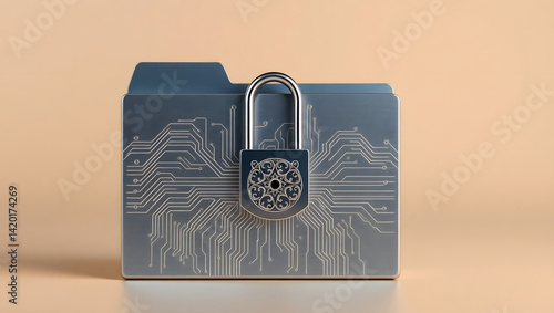 Secure Data Storage Metallic File Folder with Padlock
