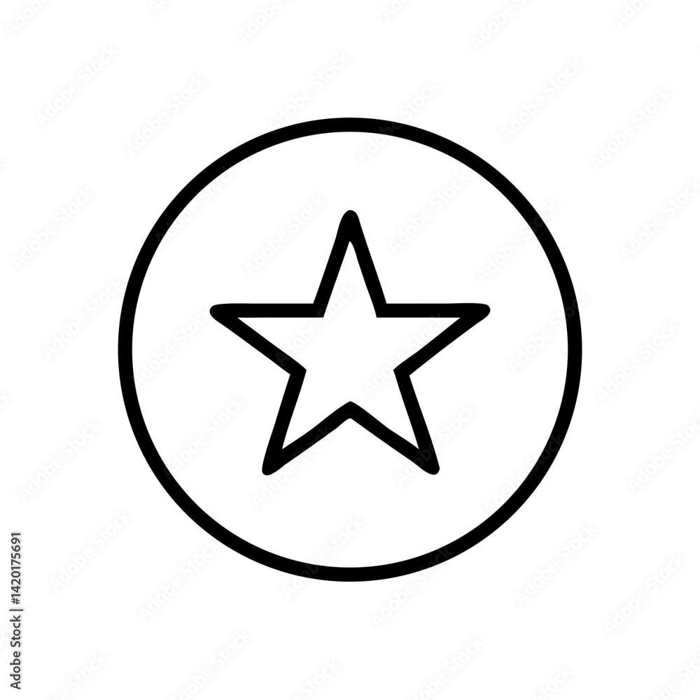 A bold star shining brightly within a simple circular frame, a symbol of excellence and achievement, in stark black and white. A bold star shining brightly within a simple circular frame, a symbol of excellence and achievement, in stark black and white.