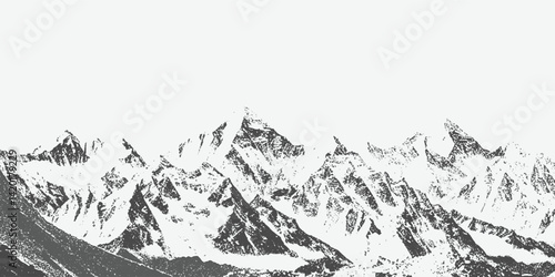 A mountain with a halftone stipple effect for a grunge punk Y2K collage design, with a brutalist noisy vintage photocopy background with a mound
