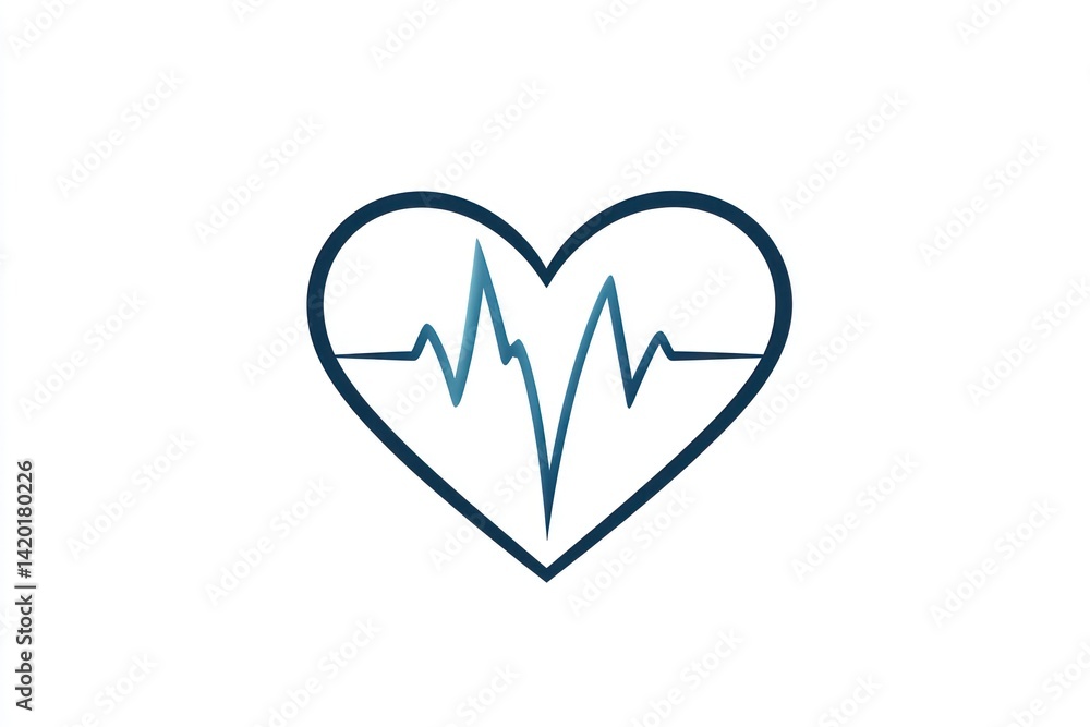 Heart health Heartbeat wave. Use Healthcare awareness. Isolated on white Heart health Heartbeat wave. Use Healthcare awareness. Isolated on white