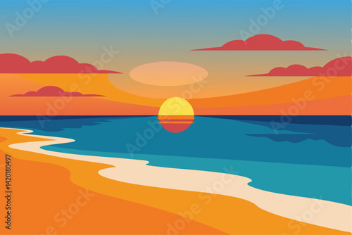 sunset on the beach