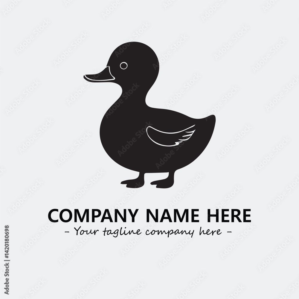 Duck illustration black and white for logo company vector image
Duck illustration black and white for logo company vector image