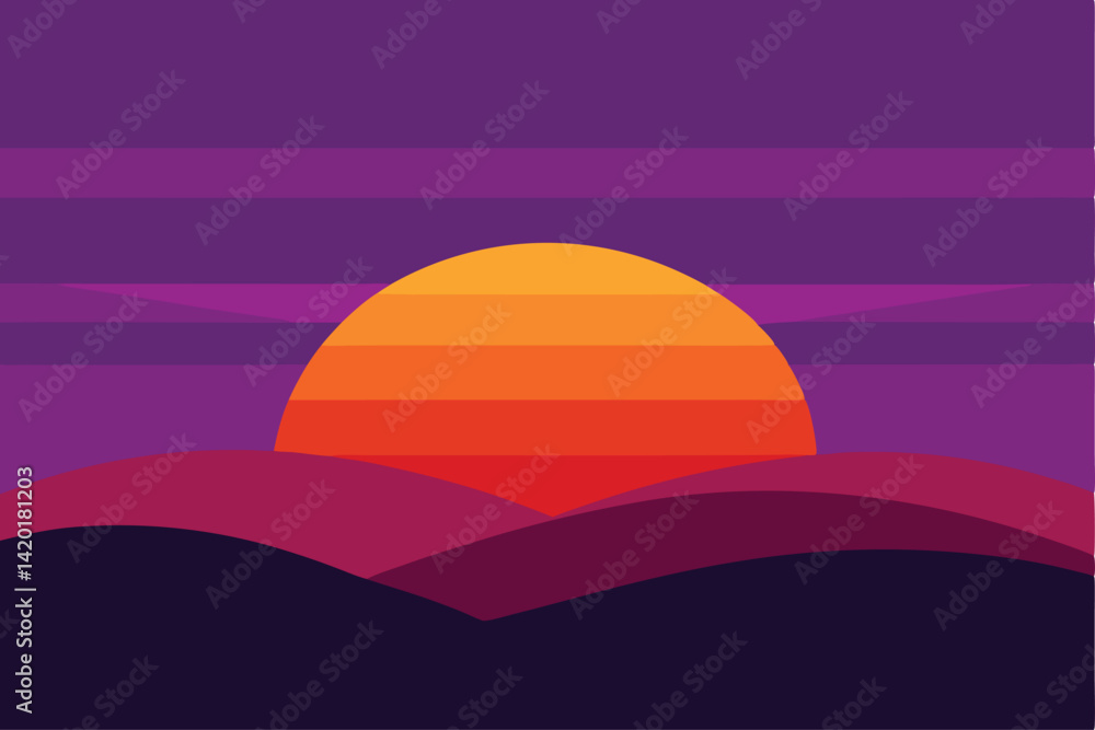 Fototapeta premium sunset over the mountains