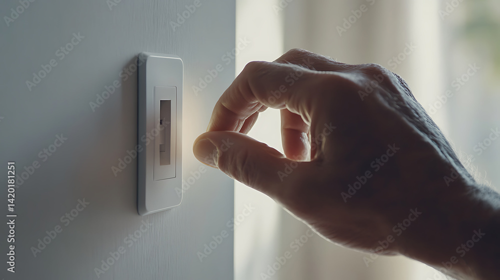 Electrician replacing a damaged light switch. Featuring expertise and care Electrician replacing a damaged light switch. Featuring expertise and care