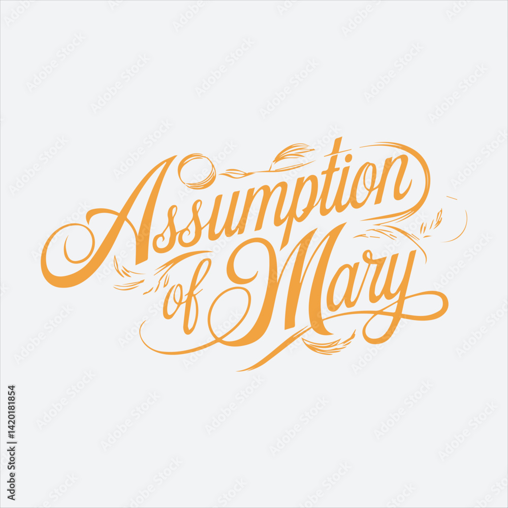 Φωτογραφία Assumption of Mary Calligraphy Vector Design,Elegant Assumption of Mary Typograp