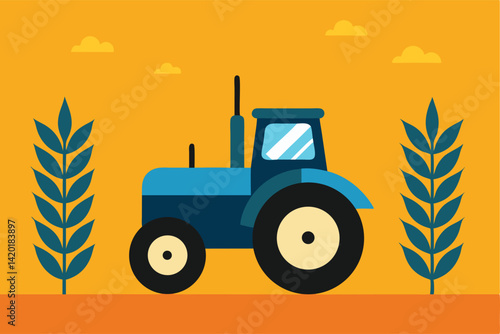 tractor on a white background