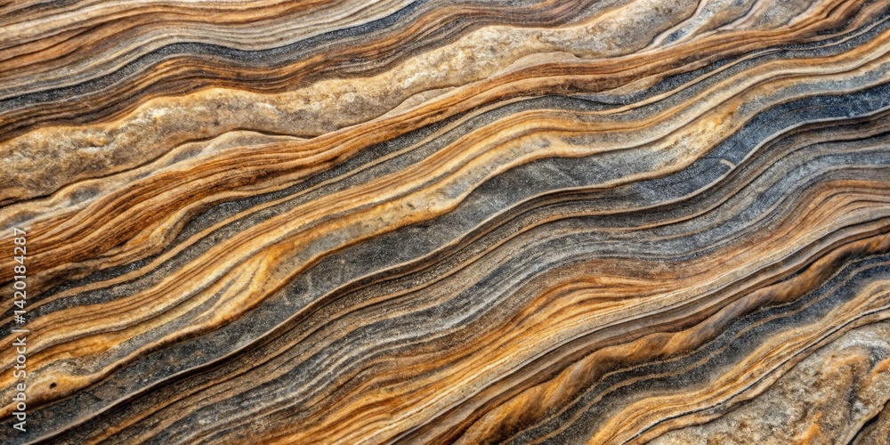 Abstract Swirling Layers of Sedimentary Rock Formation Displaying a Unique Textural Pattern and Color Variation Abstract Swirling Layers of Sedimentary Rock Formation Displaying a Unique Textural Pattern and Color Variation