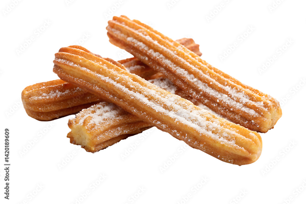 tasty sweet churros isolated on background white tasty sweet churros isolated on background white