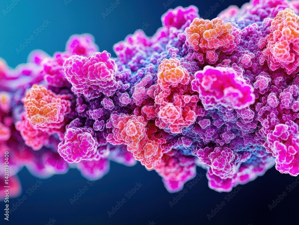 Vibrant Colorful Abstract Structure Microscopic Close-Up View Vibrant Colorful Abstract Structure Microscopic Close-Up View