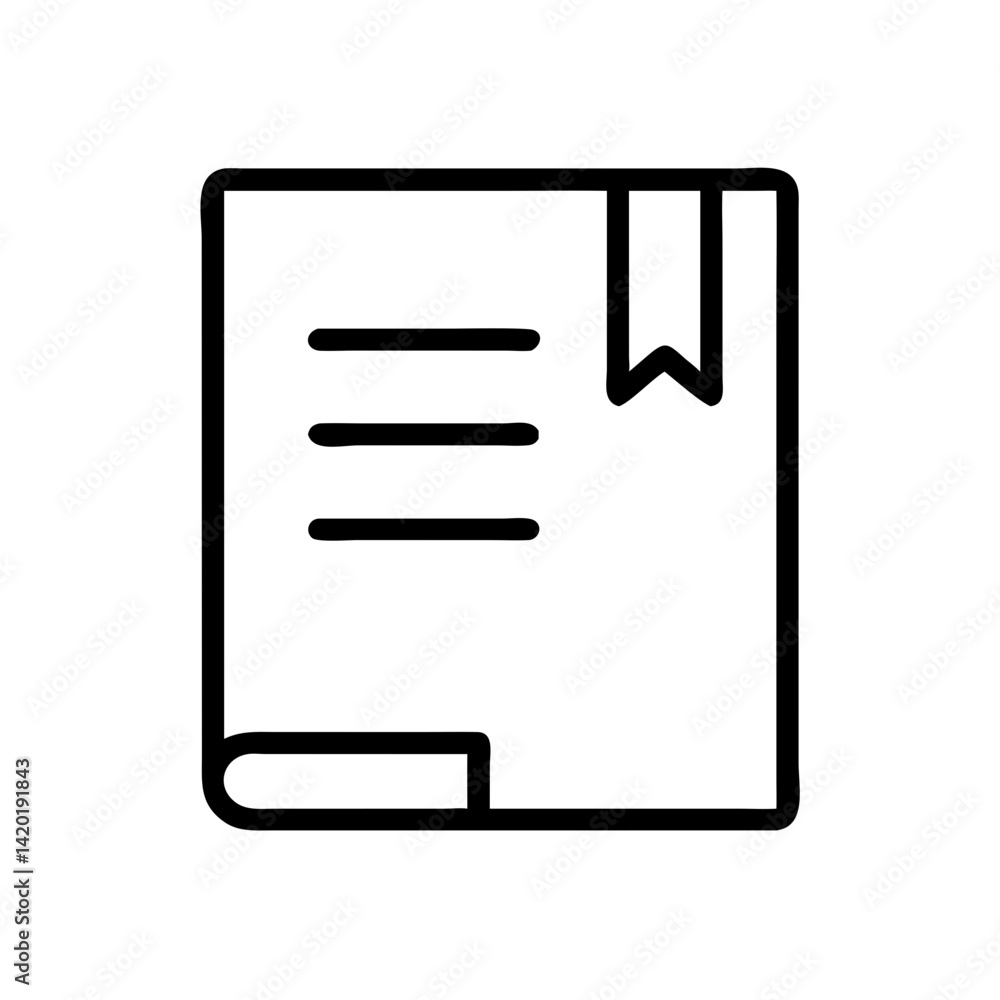 A simple book icon, ready for new stories and knowledge, with a bold black outline and a minimalist design. A simple book icon, ready for new stories and knowledge, with a bold black outline and a minimalist design.