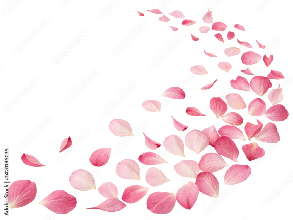 Delicate petunia flower petals create beautiful trail of soft pink hues that evoke sense of tranquility and elegance Delicate petunia flower petals create beautiful trail of soft pink hues that evoke sense of tranquility and elegance