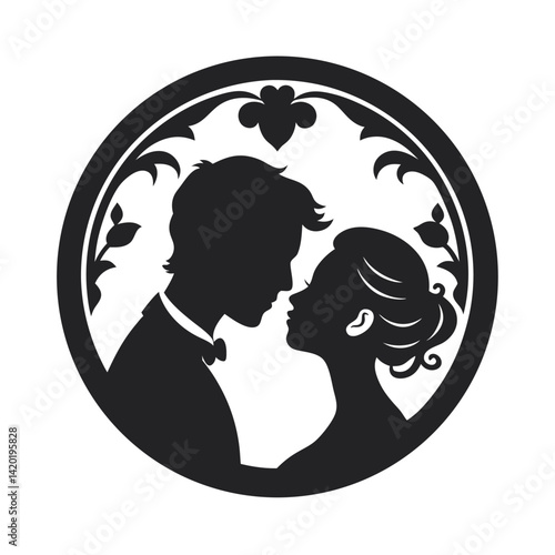 Man kissing woman’s forehead gently