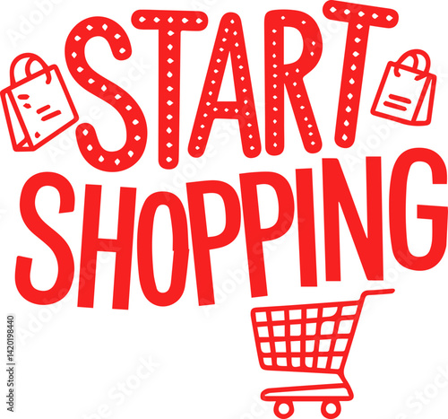 Start Shopping Now Red Graphic