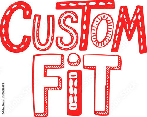Red Custom Fit Design Graphic