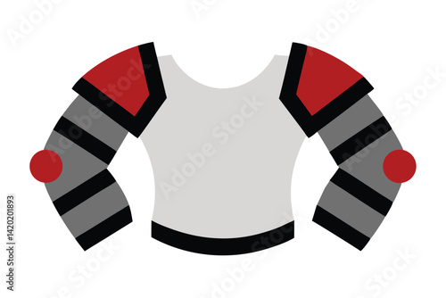 Stylized Robotic or Armored Torso Piece with Shoulder and Elbow Protection Detail