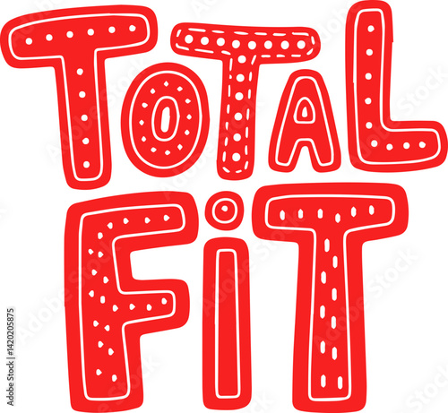 Total Fit Red Hand-Drawn Design.
