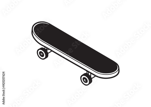 Skateboard silhouette vector