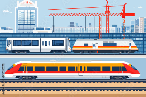 Modern train in the station 