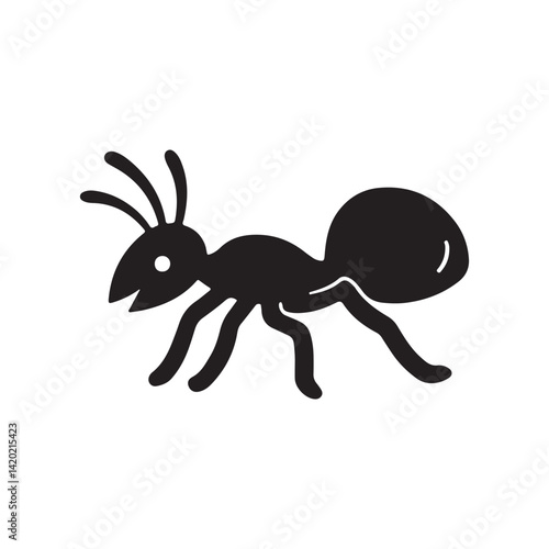 ant black silhouette icon - perfect for designs about jungle animals, ant, nature, wildlife, rainforest, vector art