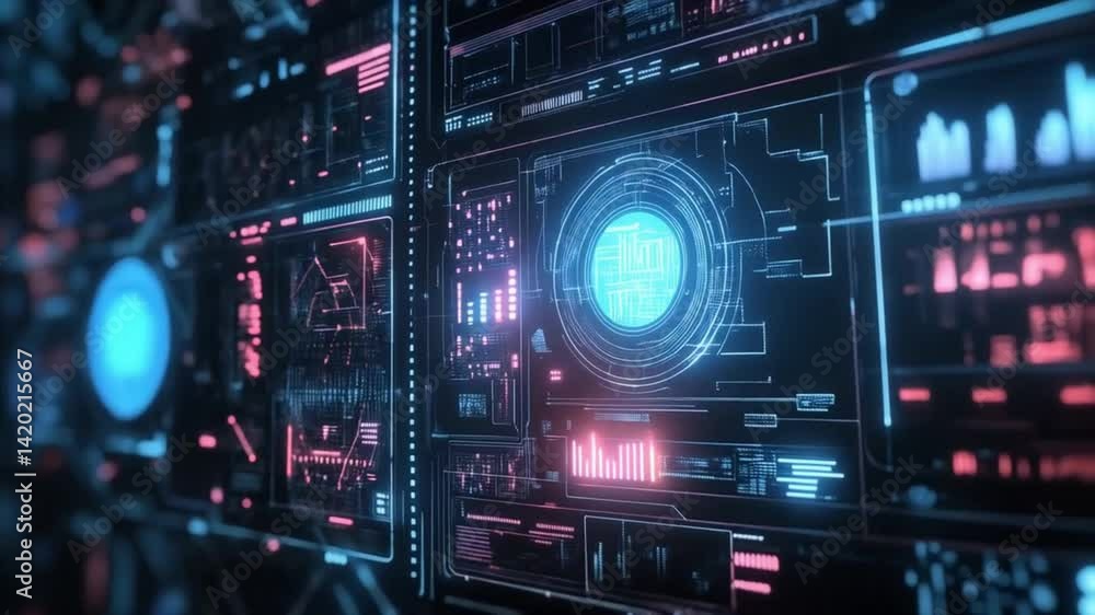 Advanced Data Visualization Highlights Cutting-Edge Analysis in Futuristic Control Interface Advanced Data Visualization Highlights Cutting-Edge Analysis in Futuristic Control Interface