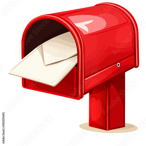 red mail box on white 