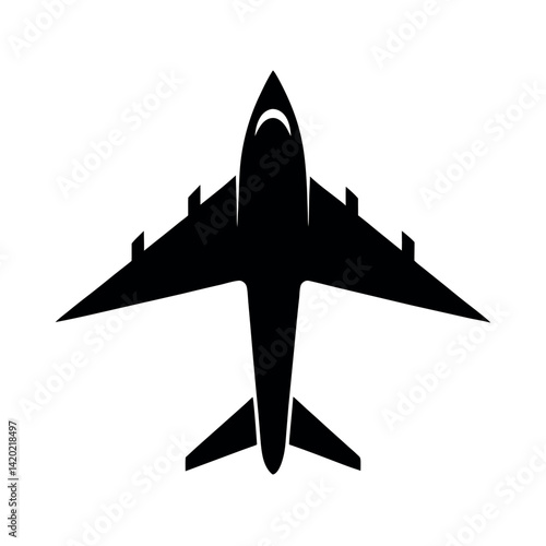 Black Airplane Vector Silhouette Art