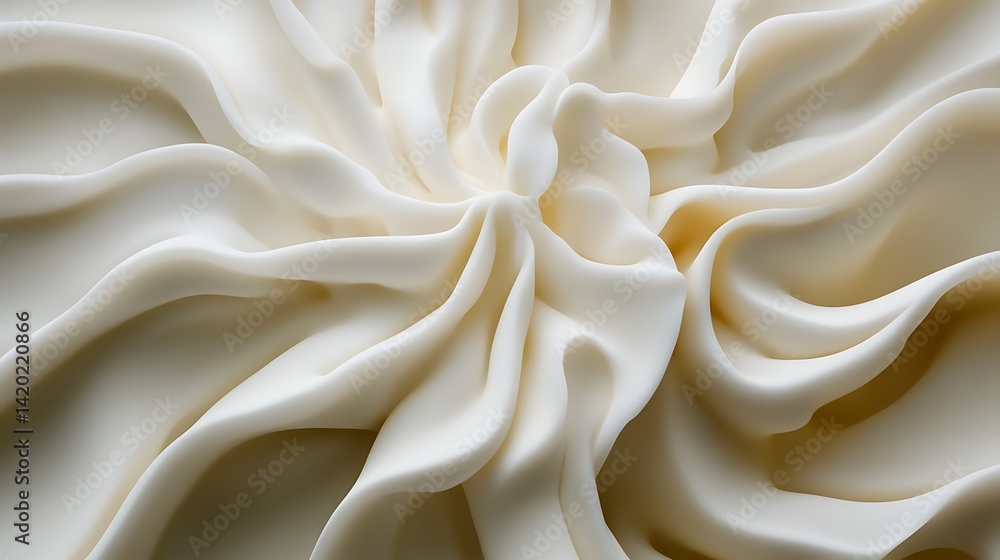 Fototapeta premium Whipped cream swirl texture close-up