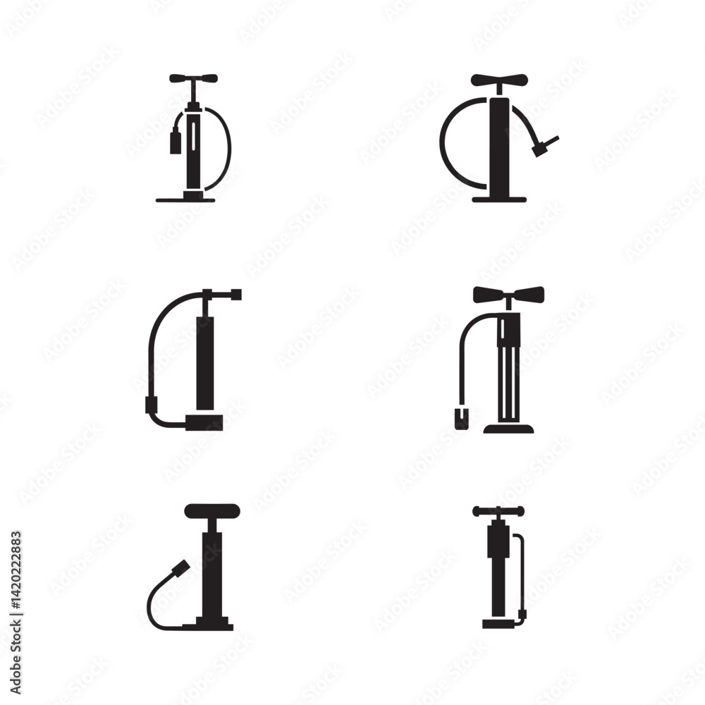 Functional Bicycle Pump Symbols – Vector Art Functional Bicycle Pump Symbols – Vector Art