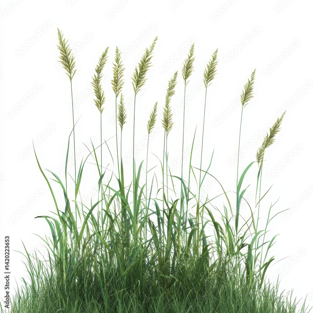 Fototapeta premium Tall Meadow Grass Cutout Transparent Background