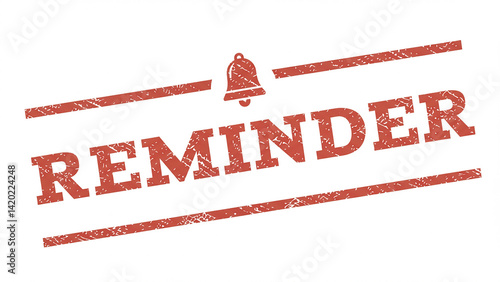Reminder Red Stamp with bell