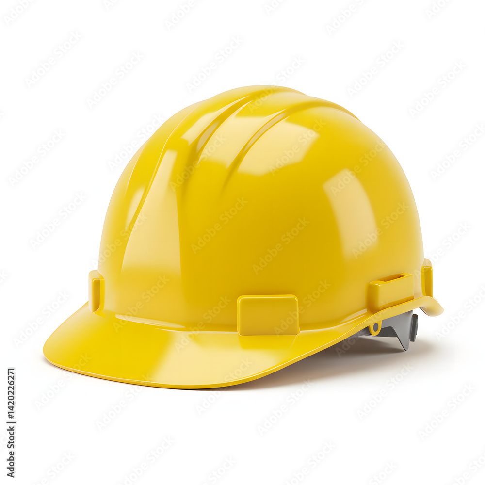 Fototapeta premium Yellow hard hat isolated on white