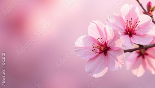 Wallpaper Mural Delicate pink cherry blossoms, full bloom, soft pastel background, pink blossom, art Torontodigital.ca