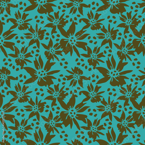 Vintage seamless floral pattern. Liberty style background of small mauve and lilac flowers. Small flowers scattered over a white background. Stock for printing on surfaces