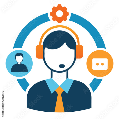 Client Service Support Icons Flat Friendly