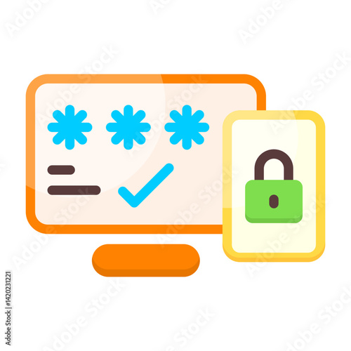Two Factor Authentication Flat Flat Icon