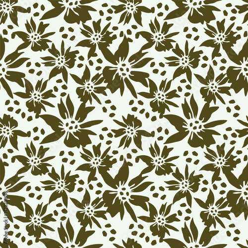 Vintage seamless floral pattern. Liberty style background of small mauve and lilac flowers. Small flowers scattered over a white background. Stock for printing on surfaces