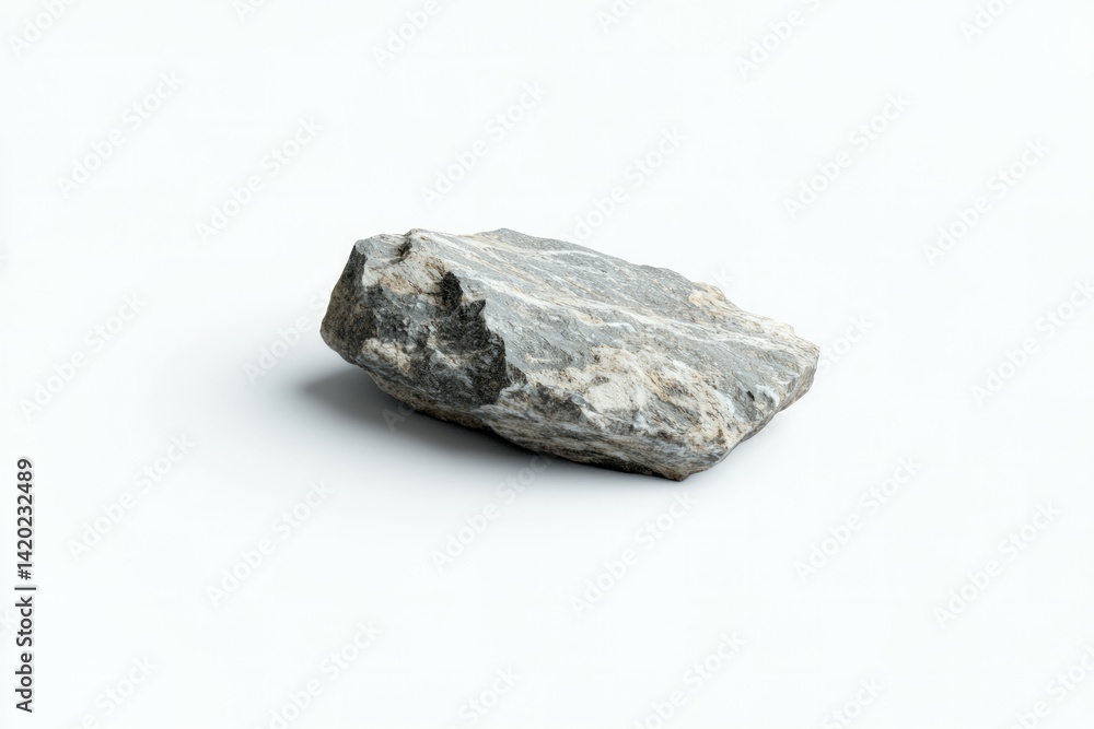 Stone tool showcasing primitive craftsmanship, isolated against white background. Detailed textures reveal its ancient origins. Light highlights rugged edges. Neural network AI generated Stone tool showcasing primitive craftsmanship, isolated against white background. Detailed textures reveal its ancient origins. Light highlights rugged edges. Neural network AI generated