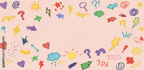 Line movement comic element, cartoon emotion mark effect decoration icon. 