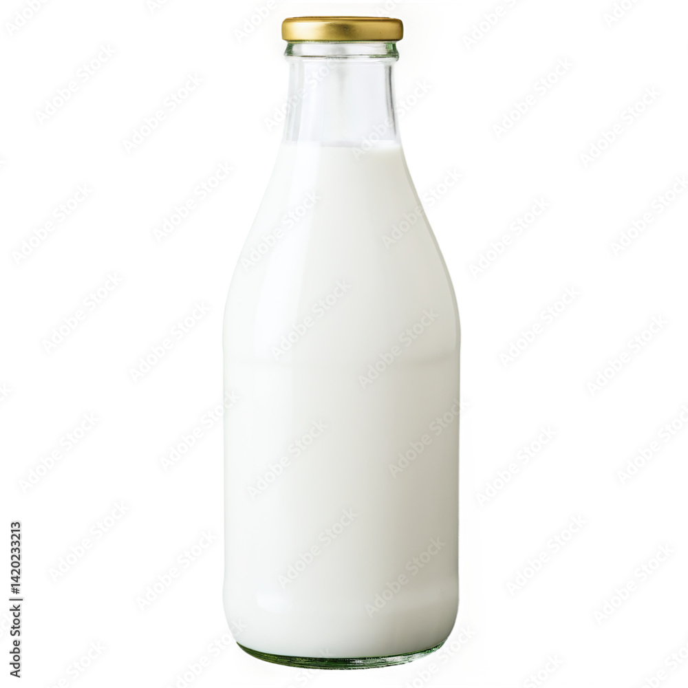 glass bottle of milk isolated on transparent background glass bottle of milk isolated on transparent background