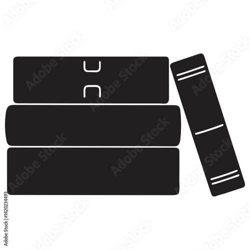 Opened Book With Clipart Silhouette And Beautiful Open Logo Style Object For Education or literature is Shown isolated
