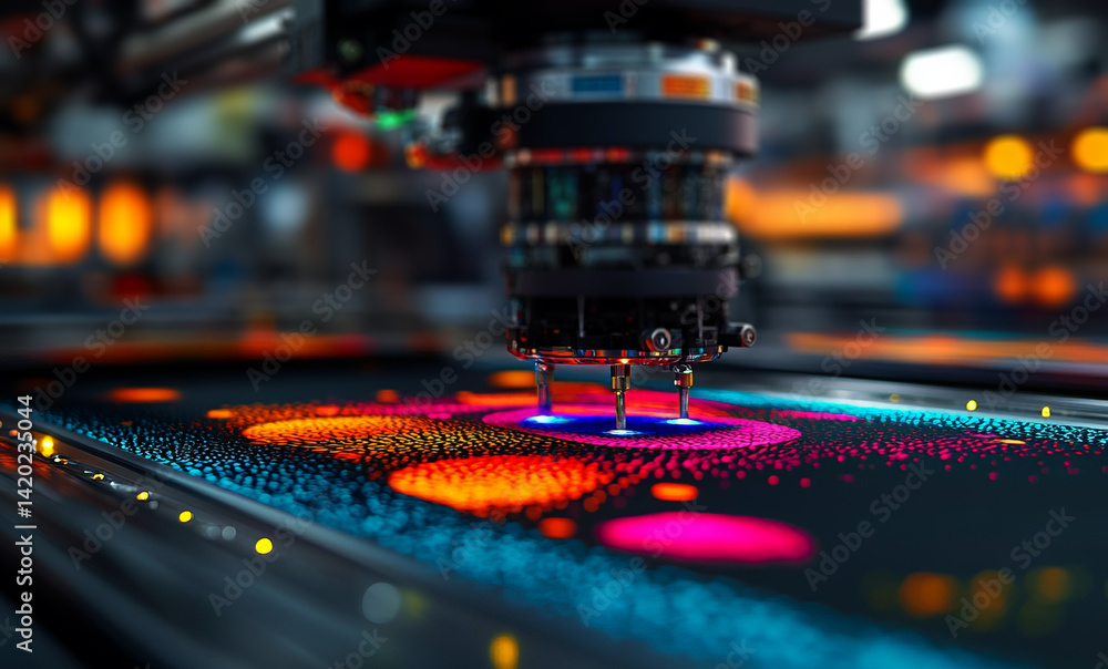 close-up of a t-shirt being printed by a DTG printer, close-up of a t-shirt being printed by a DTG printer,