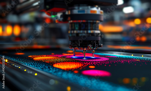 Wallpaper Mural  close-up of a t-shirt being printed by a DTG printer,  Torontodigital.ca