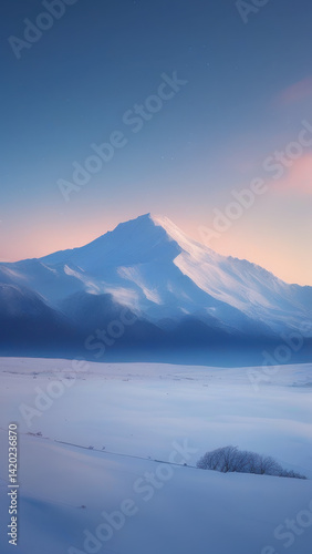 Minimalist Watercolor Night Landscape – Forest and Mountains