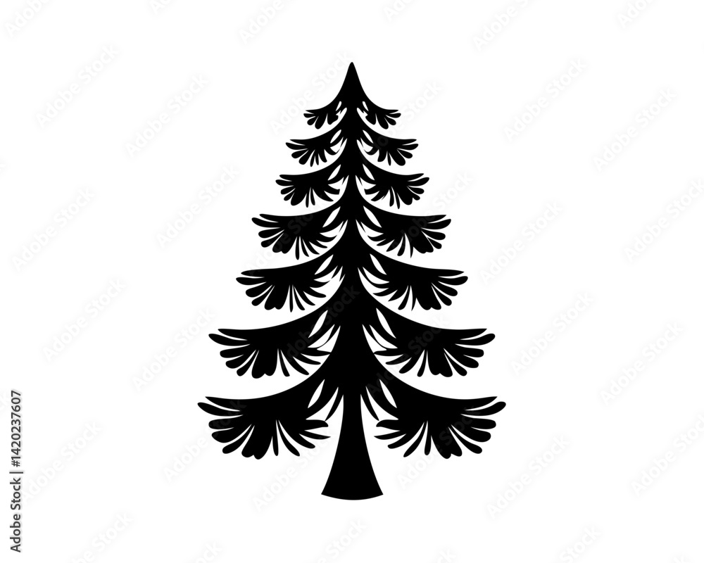 Obraz premium creative details Evergreen tree icon Vector Illustration 