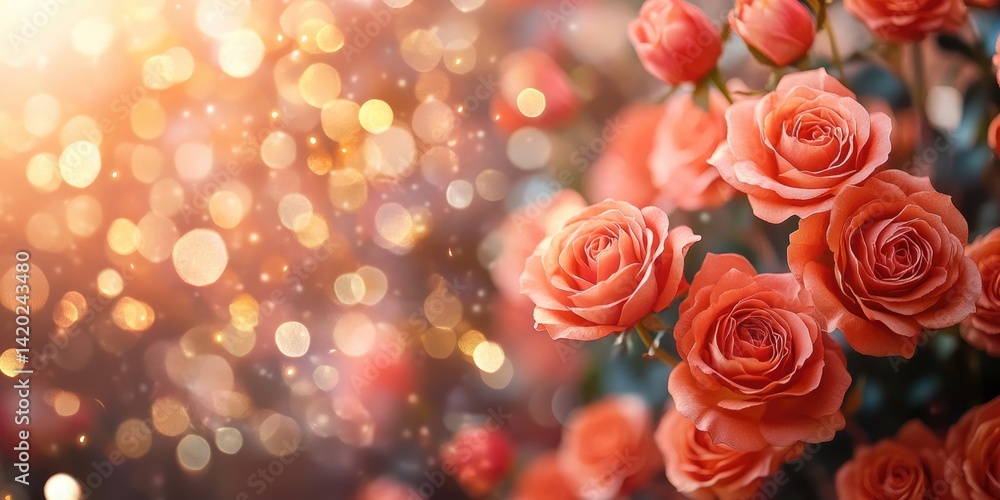 bouquet of elegant roses with soft bokeh in the background, suggesting a romantic or festive mood for Valentine's Day websites, anniversary blogs and special occasion greetings. bouquet of elegant roses with soft bokeh in the background, suggesting a romantic or festive mood for Valentine's Day websites, anniversary blogs and special occasion greetings.