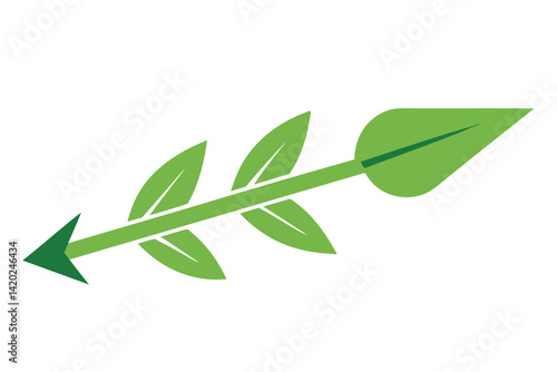 arrow-made-of-leaves-pointing-forward-on-white